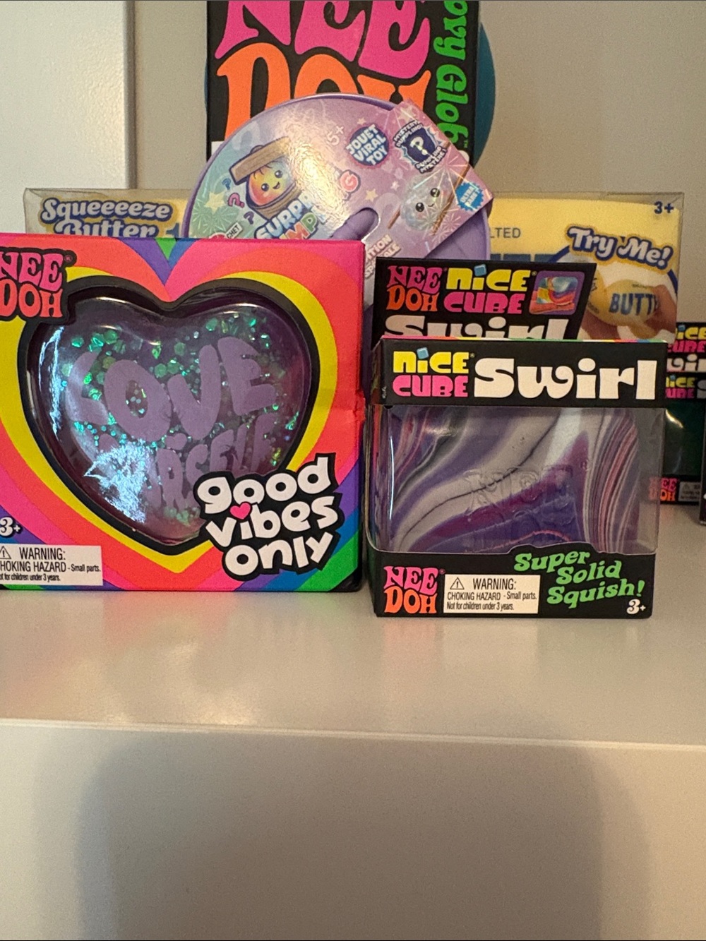 Nee Doh Nice Cube Swirl Super Solid Squish - Purple